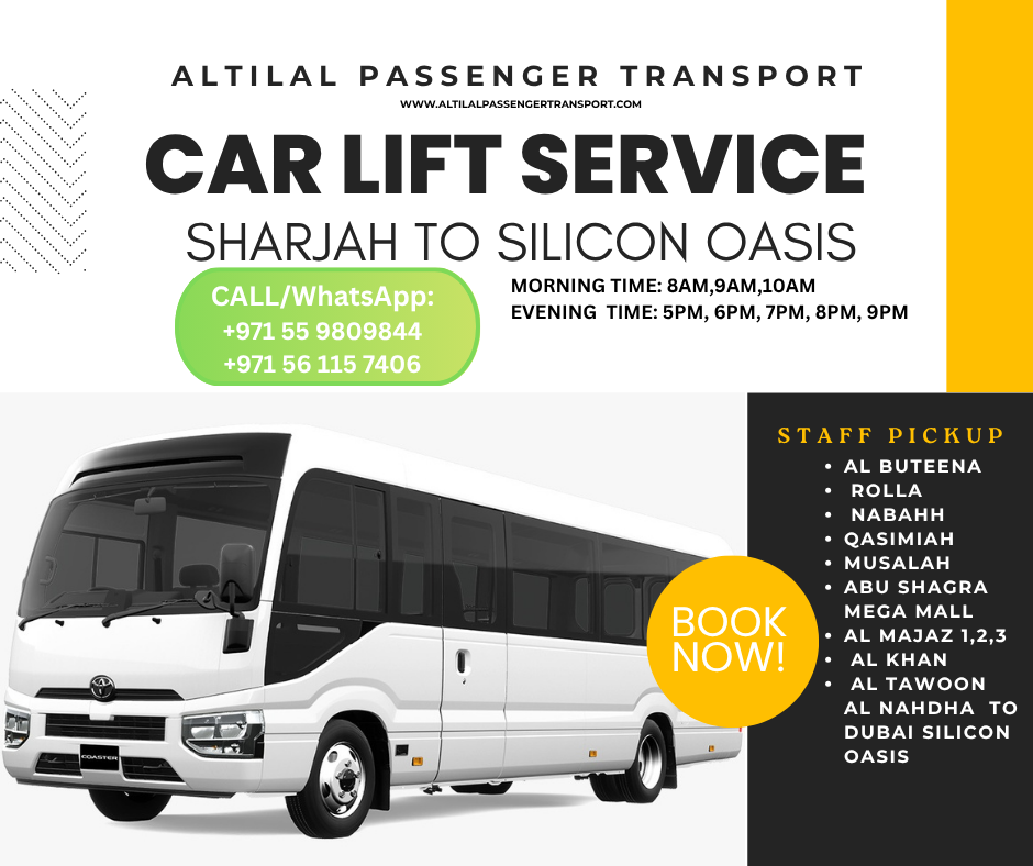 Sharjah to Silicon Oasis Car Lift - Al Tilal Pssenger Transport